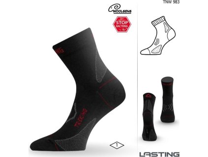 Lasting merino ponožky TNW černé (Velikost (38-41) M)