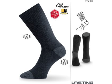 Lasting merino ponožky HTV černé (Velikost (34-37) S)