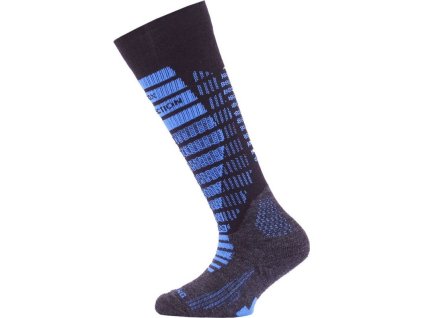 Lasting dětské merino lyžařské ponožky SJR černé (Velikost (34-37) S)
