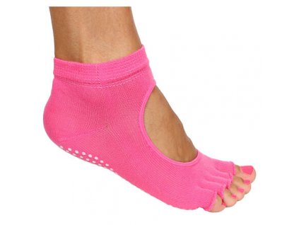 Grippy S2 ponožky na jógu, bezprsté růžová