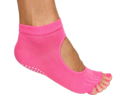 Grippy S2 ponožky na jógu, bezprsté růžová