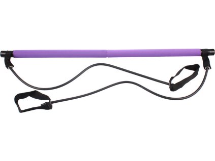 Pilates Sticks posilovací tyč s gumou fialová