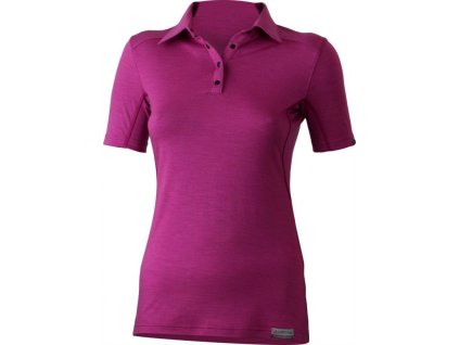 Lasting dámská merino polo košile ALISA růžová (Velikost S)