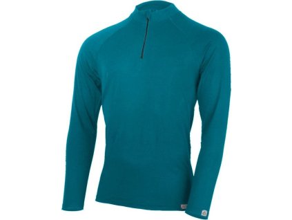 Lasting vlněné merino triko se zipem u krku AZAR tyrkysové (Obleceni LASTING pánské XXL)