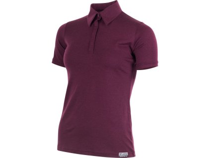 Lasting dámská merino polo košile LUCIE vínová (Velikost L)