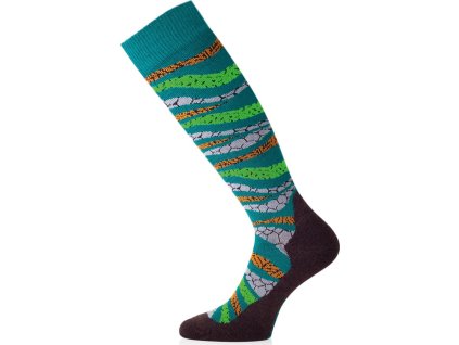 Lasting merino ski socks SLF turquoise (Velikost S)