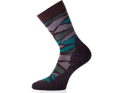 Lasting merino ponožky WLJ hnědé (Velikost (46-49) XL)