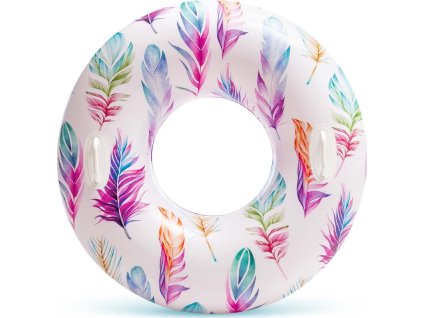 Kruh plavecký S DRŽADLY Intex 58263 bílá/růžová 58263PERI