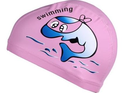 Dolphin dětská plavecká čepice růžová