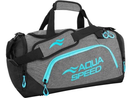 Duffle Bag L sportovní taška šedá-tyrkysová
