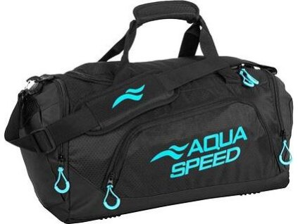Duffle Bag M sportovní taška černá-tyrkysová