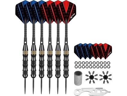 Sada XQMax SET šipky 6x24 g Steel + příslušenství 24 8201430