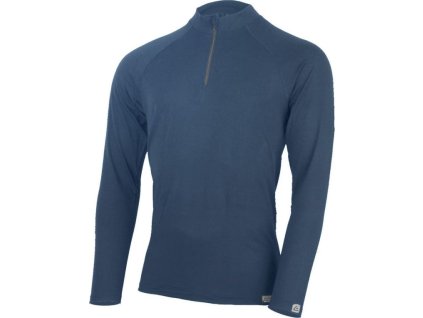Lasting vlněné merino triko se zipem u krku AZAR modré (Obleceni LASTING pánské XXL)