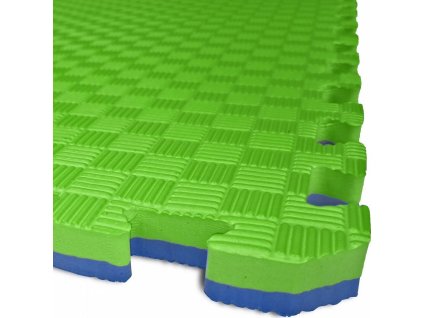 TATAMI PUZZLE podložka - Dvoubarevná - 50x50x2,0 cm podložka fitness zelená/modrá ELG 520 MOZE
