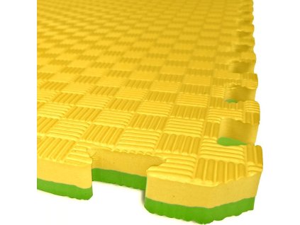 TATAMI PUZZLE podložka - Dvoubarevná - 50x50x2,0 cm podložka fitness žlutá/zelená ELG 520 ZEZL