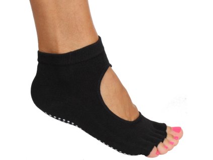 Grippy S2 ponožky na jógu, bezprsté černá