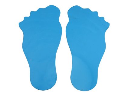 Feet značka na podlahu modrá