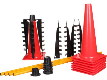 4x sada na přeskoky SP-2 2x kužel s držákem + tyč