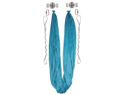 Yoga Hammock – síť na jógu modrá  + Cvičební guma dárek