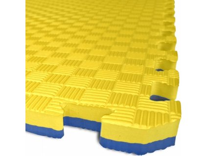 TATAMI PUZZLE podložka - Dvoubarevná - 100x100x4,0 cm žlutá/modrá ELG 1040MOZL