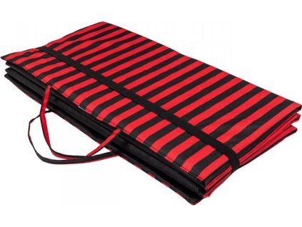 Plážové lehátko YATE pruhované - černo červené červená SC00350