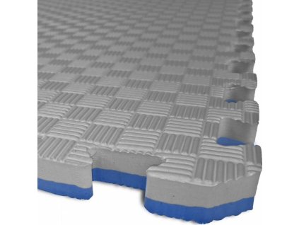 TATAMI PUZZLE podložka - Dvoubarevná - 100x100x4,0 cm šedá/modrá ELG 1040MOSE