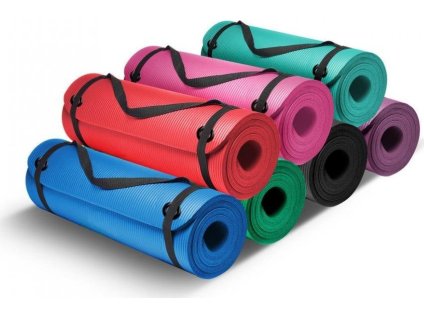 Karimatka na cvičení NBR COMFORT 183x61x1,5 cm s otvory na zavěšení fialová 3355 15FI