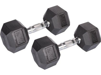 Hex Rubber Dumbbell činka 1 pár