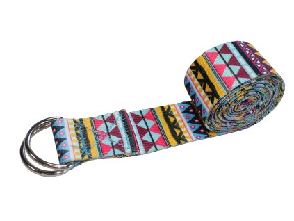 Jóga pás 183 cm – barevný stylový cvičební popruh žlutý