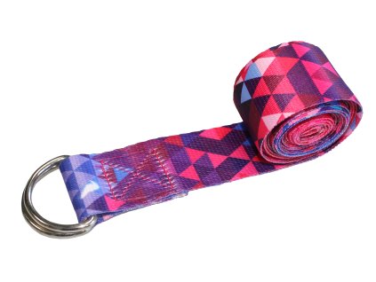 Jóga pás 183 cm – barevný stylový cvičební popruh růžový