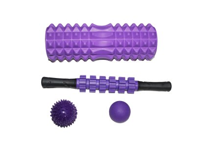 Masážní Roller Set 4v1 – svalová regenerace, fialový