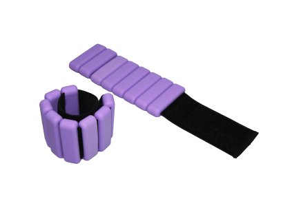Nastavitelné Silikonové zátěžové náramky 2× 900g fialové