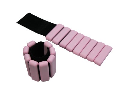 Nastavitelné Silikonové zátěžové náramky 2× 900g růžové