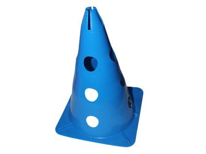 Tréninkový kužel s otvory 30 cm – modrý