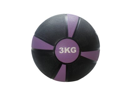 Medicinální míč Merco s pruhy 3kg fialový