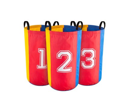 Skákací pytle s čísly pro děti – sada 6 ks (nylon, 50 × 70 cm)