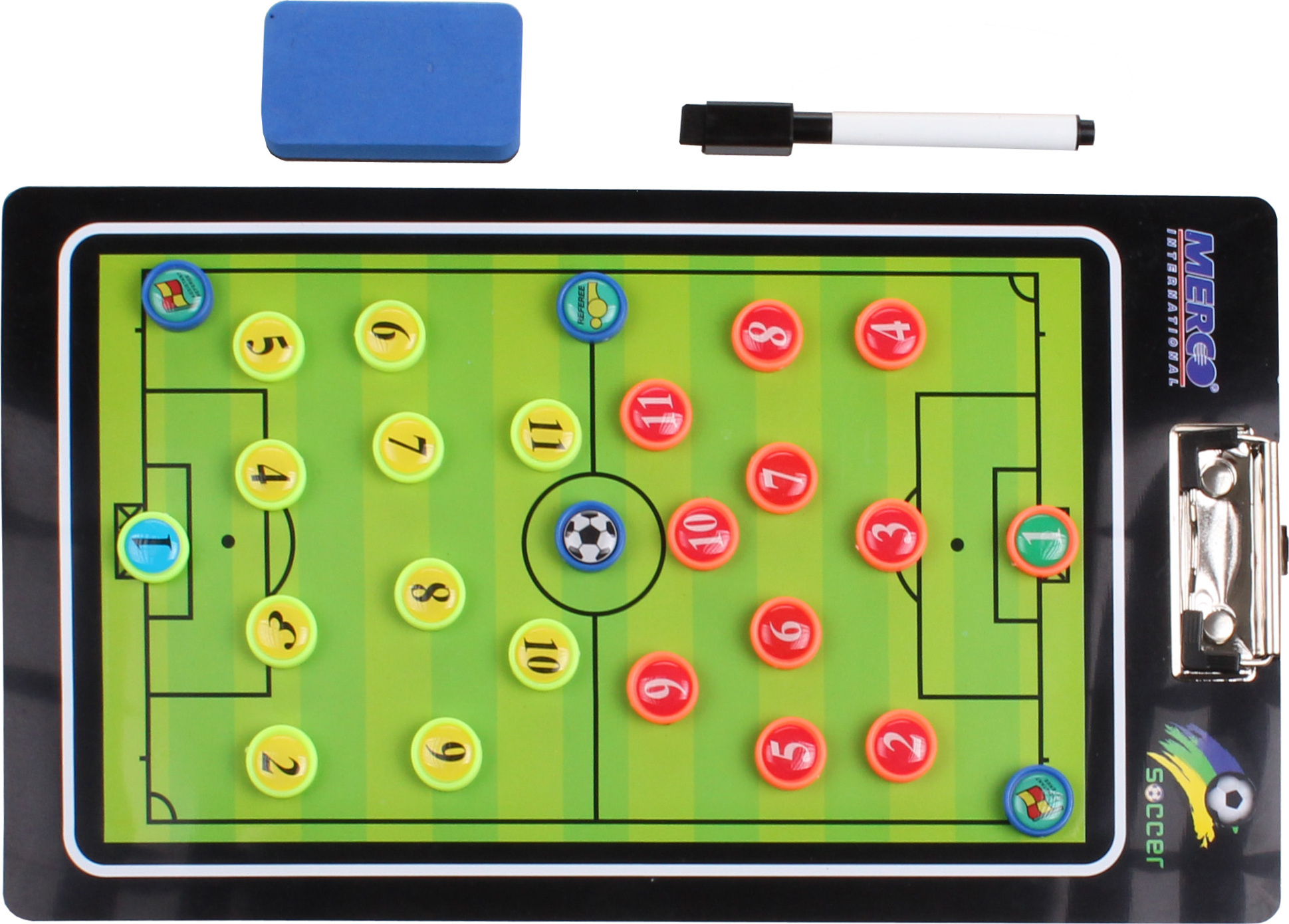Merco Fotbal 64 magnetická trenérská tabule, s klipem