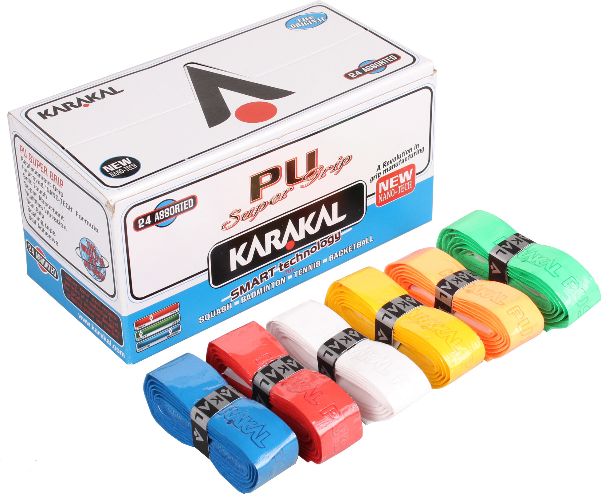 Karakal PU Super grip Assorted základní omotávka mix barev