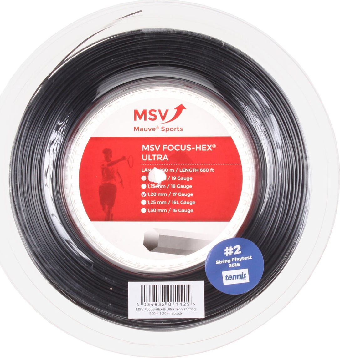 MSV Focus HEX Ultra tenisový výplet 200 m černá Průměr: 1,30