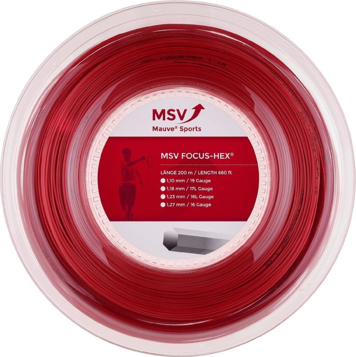 MSV Focus HEX tenisový výplet 200 m červená Průměr: 1,18