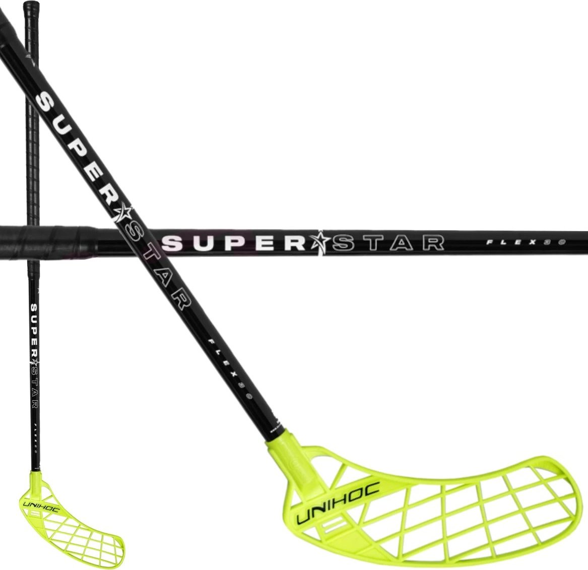 Florbalová hůl Unihoc Basic Superstar 30 - 100 cm černá/žlutá 26479