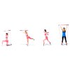 Pilates Sticks posilovací tyč s gumou fialová