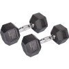 Hex Rubber Dumbbell činka 1 pár (Hmotnost 5 kg)
