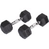 Hex Rubber Dumbbell činka 1 pár (Hmotnost 5 kg)
