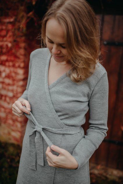 Vlněné merino zavinovací šaty VERA