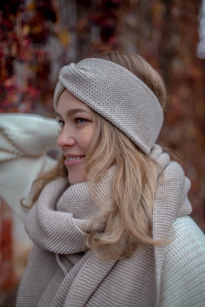 Vlněná merino čelenka LILI