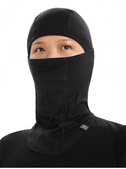Unisex merino kukla ICEBREAKER Adult Oasis Balaclava, Black