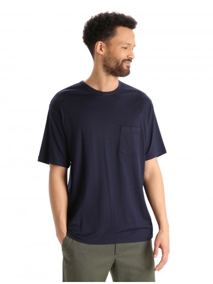 ICEBREAKER Mens Granary SS Pocket Tee, Midnight Navy (velikost XXS)