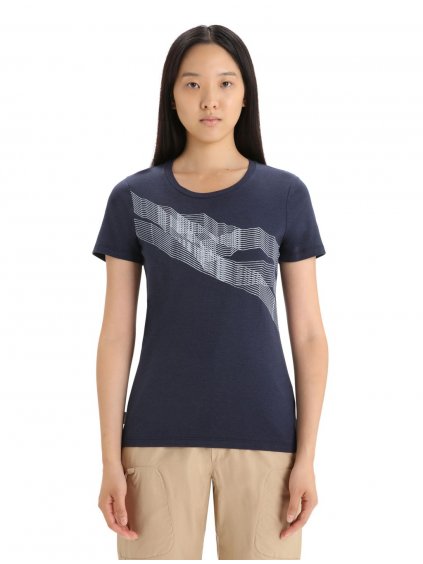 ICEBREAKER Wmns Central Classic SS Tee St Anton, Midnight Navy_2