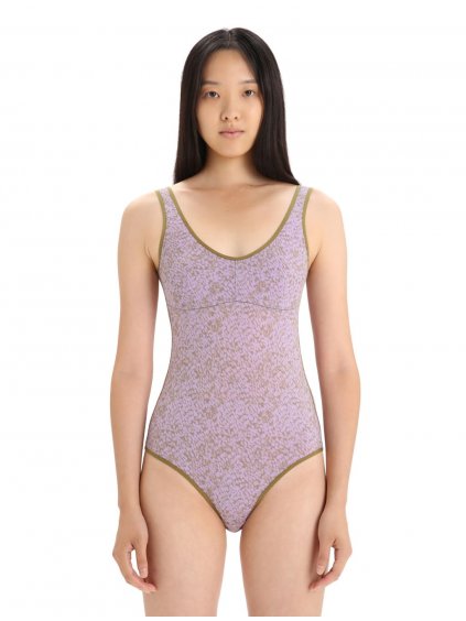 ICEBREAKER Wmns Queens Tank Bodysuit, Algae/Purple Gaze/Aop_2